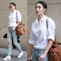 明星长袖衬衣搭配图片,长袖衬衣的时尚搭配解析